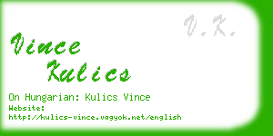 vince kulics business card